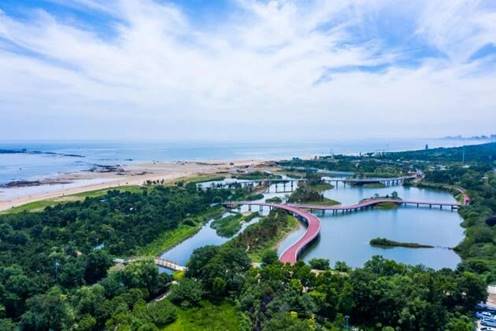 阳光海岸绿道保留并连接原有水域、绿地、湿地、森林等生态板块